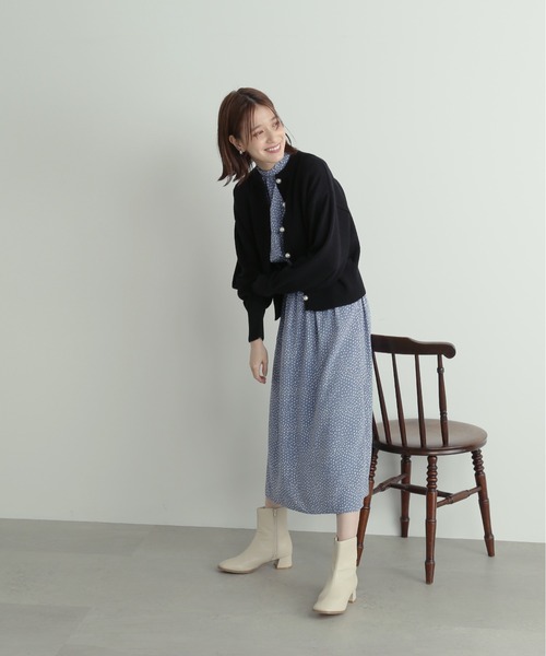 N.(N. Natural Beauty Basic)(エヌエヌナチュラルビューティーベーシック)の「◆パールボタンカノコニットカーディガン(カーディガン/ボレロ・レディース・ブラック/オフホワイト/ピンク/ライトグリーン・MEDIUM)」の7枚目の写真