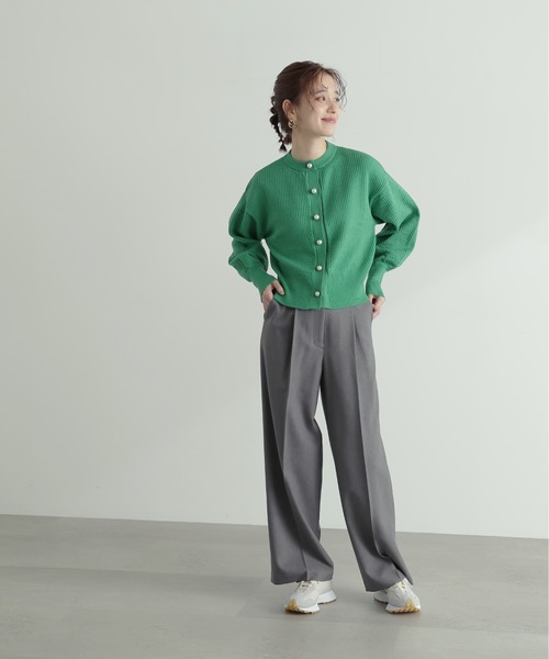 N.(N. Natural Beauty Basic)(エヌエヌナチュラルビューティーベーシック)の「◆パールボタンカノコニットカーディガン(カーディガン/ボレロ・レディース・ブラック/オフホワイト/ピンク/ライトグリーン・MEDIUM)」の22枚目の写真