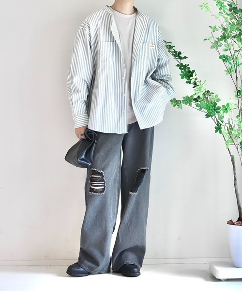 D&G ホワイト フレアパンツ ダメージ加工 D&G ホワイト デニムパンツ ダメージ加工 ジップポケット サイズ
