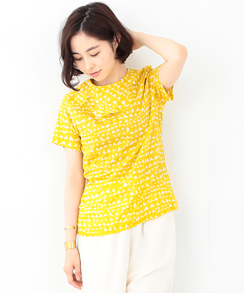 BEAMS BOY（ビームスボーイ）の「○BEAMS BOY / 2重襟プリント Wバックボタン ブラウス（シャツ/ブラウス・レディース・ワイン/イエロー/ネイビー・ONE SIZE）」の3枚目の写真