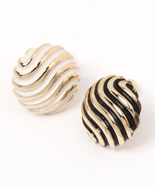 niko and...（ニコアンド）の「ヴィンテージ調サークルイヤリング（イヤリング・レディース・ブラック/ホワイト・0）」の3枚目の写真