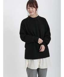 ◎後ろスリットハイネックニット