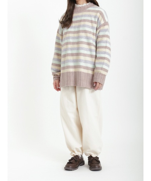 Samansa Mos2（サマンサ モスモス）の「◎後ろスリットハイネックニット（ニット/セーター・レディース・ブラック/グレー/オフホワイト/モカ/ラベンダー・ﾌﾘ-）」の17枚目の写真