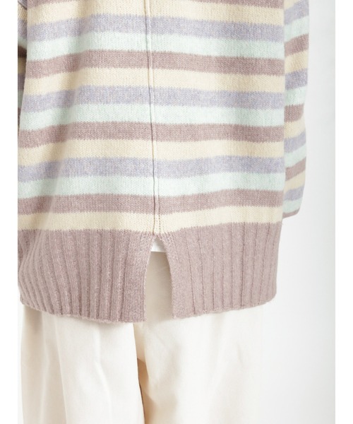 Samansa Mos2（サマンサ モスモス）の「◎後ろスリットハイネックニット（ニット/セーター・レディース・ブラック/グレー/オフホワイト/モカ/ラベンダー・ﾌﾘ-）」の9枚目の写真
