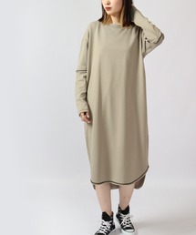spiritoso 配色ステッチ裏毛ワンピース