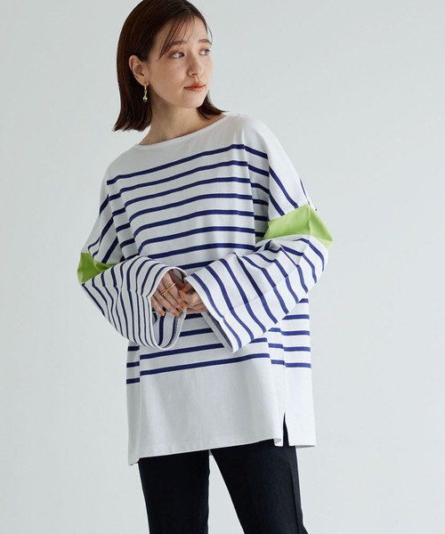 Healthknit（ヘルスニット）の「『別注』Healthknit×URBAN RESEARCH　ボーダーカットソー（Tシャツ/カットソー・レディース・ラベンダー/イエロー/グリーン・FREE）」の2枚目の写真
