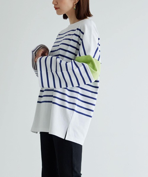 Healthknit（ヘルスニット）の「『別注』Healthknit×URBAN RESEARCH　ボーダーカットソー（Tシャツ/カットソー・レディース・ラベンダー/イエロー/グリーン・FREE）」の20枚目の写真