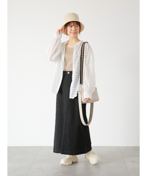 ehka sopo（エヘカソポ）の「シェルタックタンクトップ（タンクトップ・レディース・ブラック/ベージュ/キナリ・ﾌﾘ-）」の5枚目の写真