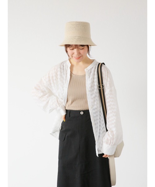 ehka sopo（エヘカソポ）の「シェルタックタンクトップ（タンクトップ・レディース・ブラック/ベージュ/キナリ・ﾌﾘ-）」の6枚目の写真