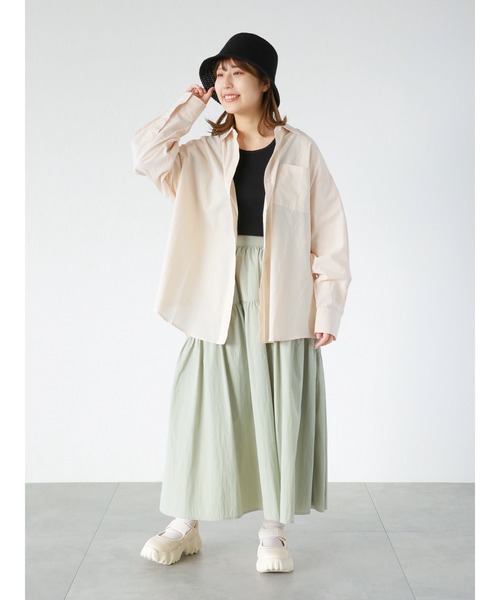 ehka sopo（エヘカソポ）の「シェルタックタンクトップ（タンクトップ・レディース・ブラック/ベージュ/キナリ・ﾌﾘ-）」の15枚目の写真