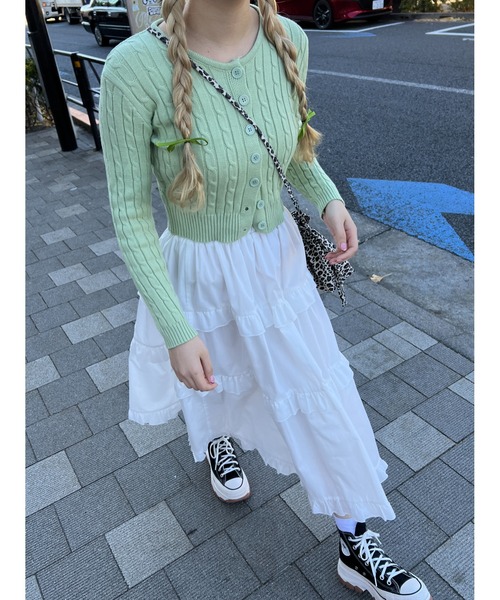 PHILLY（フィリー）の「フリルティアードボリュームスカート（スカート・レディース・ホワイト/ブラック/レオパード・FREE）」の4枚目の写真