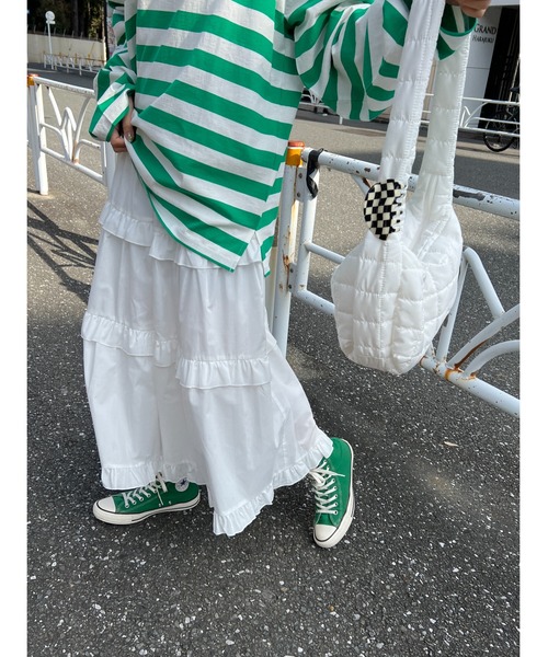 PHILLY（フィリー）の「フリルティアードボリュームスカート（スカート・レディース・ホワイト/ブラック/レオパード・FREE）」の18枚目の写真