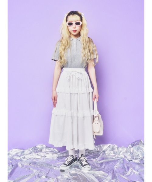 PHILLY（フィリー）の「フリルティアードボリュームスカート（スカート・レディース・ホワイト/ブラック/レオパード・FREE）」の19枚目の写真