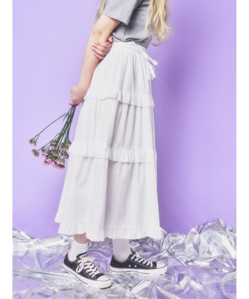 PHILLY（フィリー）の「フリルティアードボリュームスカート（スカート・レディース・ホワイト/ブラック/レオパード・FREE）」の22枚目の写真