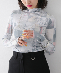 【MSCHF/ミスチーフ】 PRINTED MOCK NECK CYCLING JERSEY T：カットソー