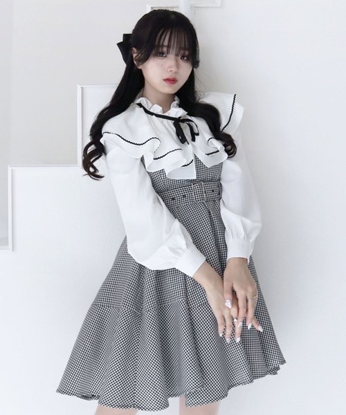 TITTY&CO.（ティティーアンドコー）の「【TITTY&CO.】ビッグカラーフリルブラウス（シャツ/ブラウス・レディース・ホワイト/マルチ・FREE）」の22枚目の写真