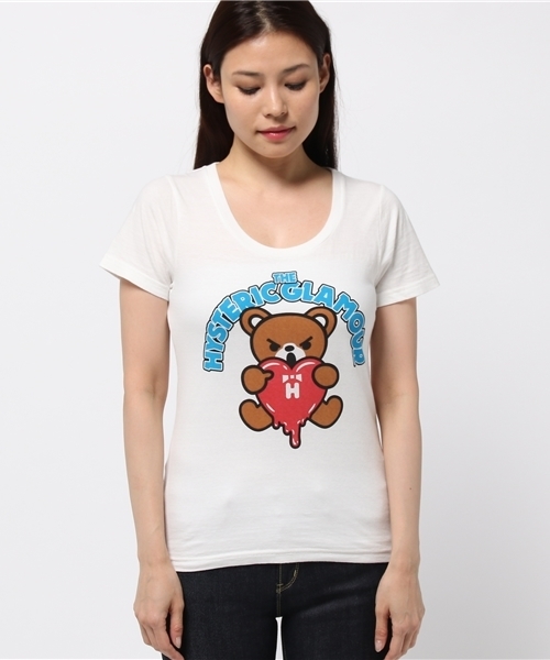 HYSTERIC GLAMOUR（ヒステリックグラマー）の「HEART BEAR pt T-SH（Tシャツ/カットソー・レディース・ホワイト/ピンク/ブラック・FREE）」の15枚目の写真