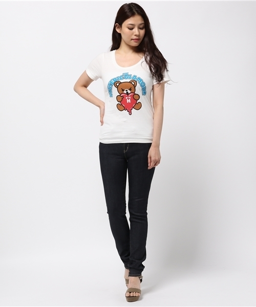 HYSTERIC GLAMOUR（ヒステリックグラマー）の「HEART BEAR pt T-SH（Tシャツ/カットソー・レディース・ホワイト/ピンク/ブラック・FREE）」の9枚目の写真
