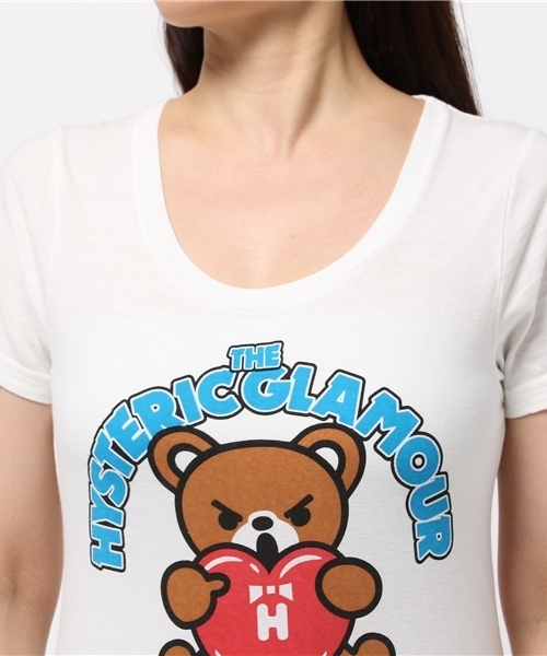 HYSTERIC GLAMOUR（ヒステリックグラマー）の「HEART BEAR pt T-SH（Tシャツ/カットソー・レディース・ホワイト/ピンク/ブラック・FREE）」の10枚目の写真
