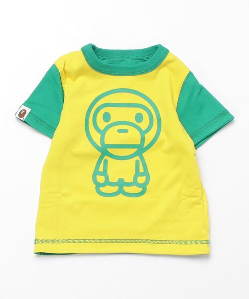 A BATHING APE(アベイシングエイプ)の「BABY MILO COLLEGE REVERSIBLE TEE K(Tシャツ/カットソー・キッズ・グリーン/ネイビー・90/110/120/130/100/140)」の8枚目の写真