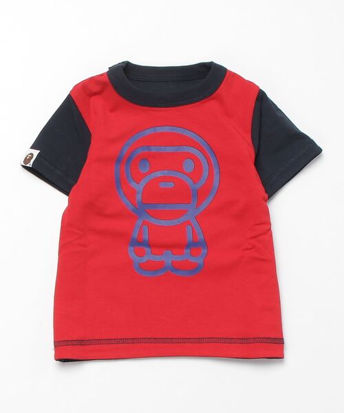 A BATHING APE(アベイシングエイプ)の「BABY MILO COLLEGE REVERSIBLE TEE K(Tシャツ/カットソー・キッズ・グリーン/ネイビー・90/110/120/130/100/140)」の11枚目の写真