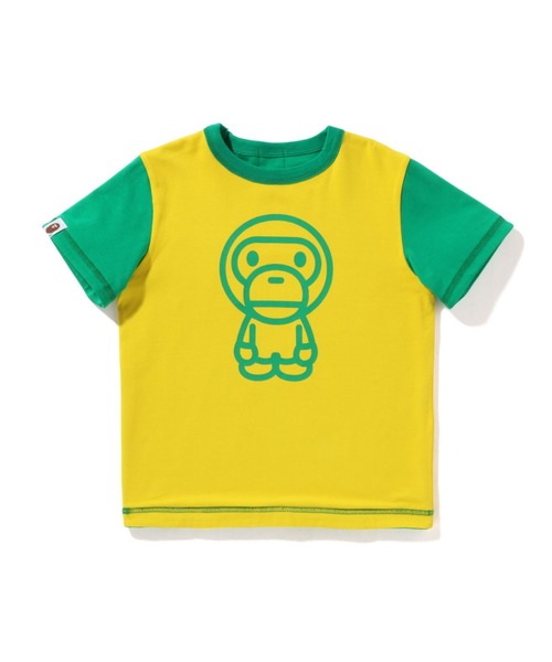 A BATHING APE(アベイシングエイプ)の「BABY MILO COLLEGE REVERSIBLE TEE K(Tシャツ/カットソー・キッズ・グリーン/ネイビー・90/110/120/130/100/140)」の3枚目の写真