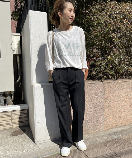 Spick and Span ダブルクロスワンタックパンツ