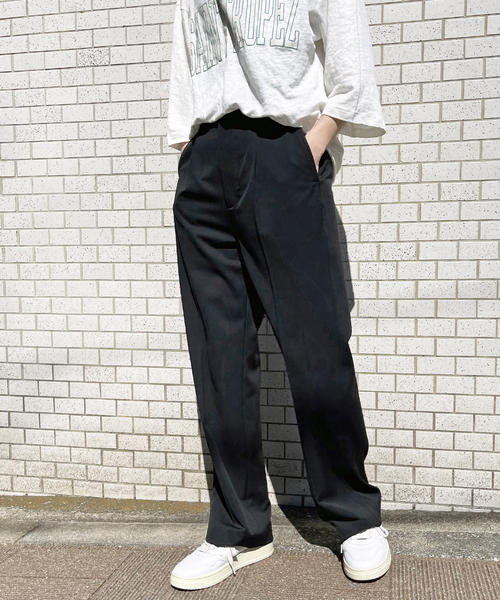 セール】≪WEB限定追加≫スムースツイルワンタックパンツ