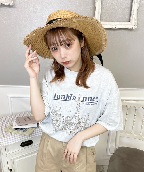 EPICKS（エピックス）の「つば広フリンジストローハット　麦わら帽子（ハット・レディース・ホワイト/ブラック・F）」の19枚目の写真