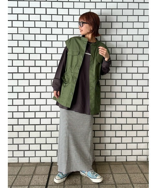 BACK NUMBER（バックナンバー）の「【BACK NUMBER】マルチボーダースカート（スカート・レディース・グリーン/オレンジ・M/L）」の18枚目の写真