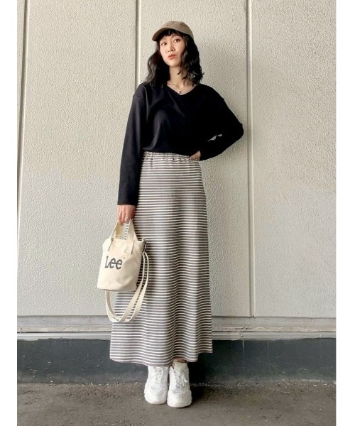BACK NUMBER（バックナンバー）の「【BACK NUMBER】マルチボーダースカート（スカート・レディース・グリーン/オレンジ・M/L）」の14枚目の写真