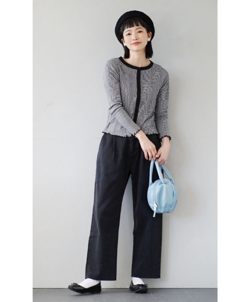 e-zakkamania stores(イーザッカマニアストアーズ)の「ストーンウォッシュカラー ワンタック ツイルパンツ(その他パンツ・レディース・ベージュ/カーキ/ブラック/ブラウン・M/L)」の7枚目の写真