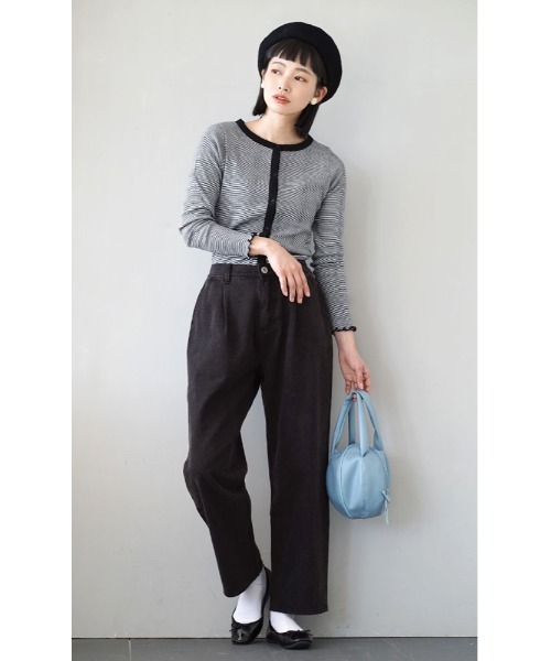 e-zakkamania stores(イーザッカマニアストアーズ)の「ストーンウォッシュカラー ワンタック ツイルパンツ(その他パンツ・レディース・ベージュ/カーキ/ブラック/ブラウン・M/L)」の5枚目の写真