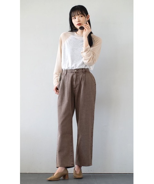e-zakkamania stores(イーザッカマニアストアーズ)の「ストーンウォッシュカラー ワンタック ツイルパンツ(その他パンツ・レディース・ベージュ/カーキ/ブラック/ブラウン・M/L)」の22枚目の写真