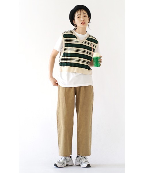e-zakkamania stores(イーザッカマニアストアーズ)の「ストーンウォッシュカラー ワンタック ツイルパンツ(その他パンツ・レディース・ベージュ/カーキ/ブラック/ブラウン・M/L)」の20枚目の写真