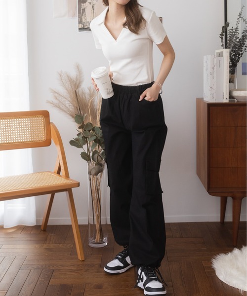 Ada.(エイダ)の「ぐるゴム 2way カーゴパンツ(カーゴパンツ・レディース・ベージュ/ブラック/カーキ・L/M)」の10枚目の写真