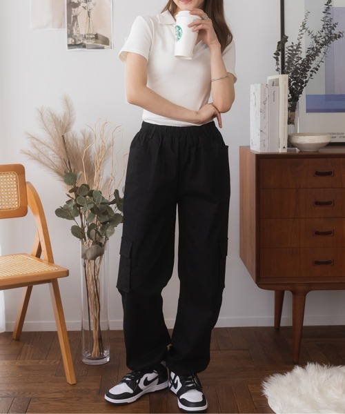 Ada.(エイダ)の「ぐるゴム 2way カーゴパンツ(カーゴパンツ・レディース・ベージュ/ブラック/カーキ・L/M)」の11枚目の写真