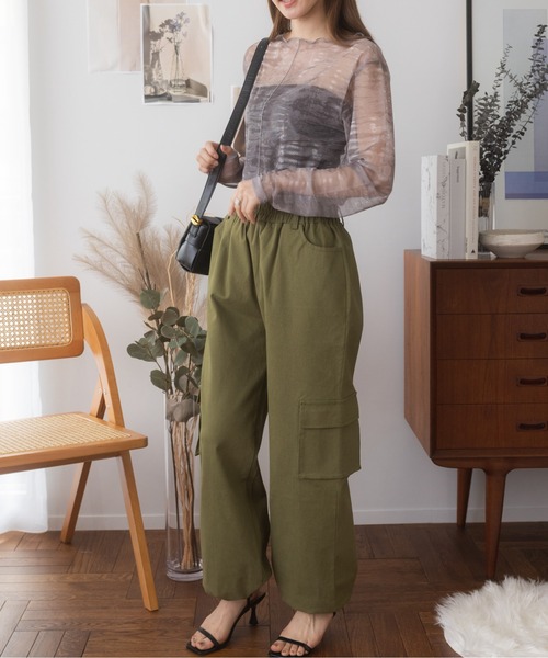Ada.(エイダ)の「ぐるゴム 2way カーゴパンツ(カーゴパンツ・レディース・ベージュ/ブラック/カーキ・L/M)」の17枚目の写真