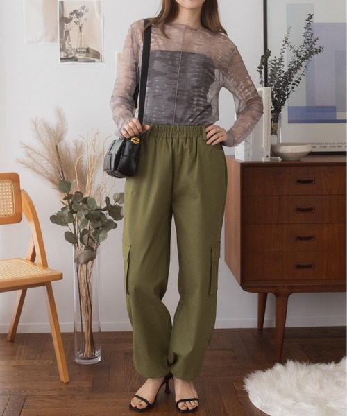 Ada.(エイダ)の「ぐるゴム 2way カーゴパンツ(カーゴパンツ・レディース・ベージュ/ブラック/カーキ・L/M)」の18枚目の写真