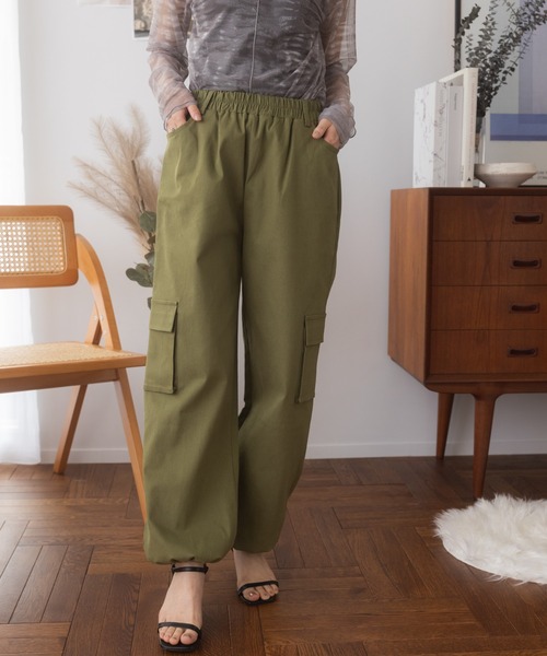 Ada.(エイダ)の「ぐるゴム 2way カーゴパンツ(カーゴパンツ・レディース・ベージュ/ブラック/カーキ・L/M)」の22枚目の写真
