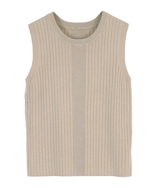 titivate（ティティベイト）の「ノースリーブワイドリブニットトップス（タンクトップ・レディース・ブラック/ライトブルー/アイボリー/グレイッシュベージュ/ダークオレンジ/コーラルピンク/ミント・S/M/L）」の10枚目の写真