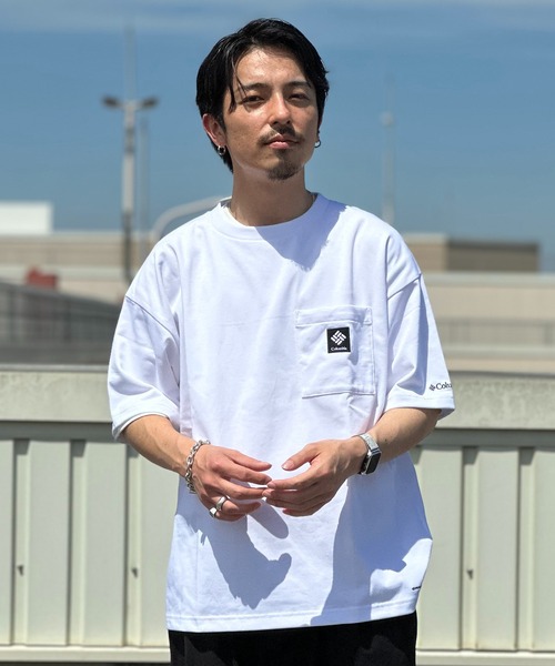Columbia(コロンビア)の「WEB限定 Columbia JAMES BROOK SHORT SLEEVE TEE(Tシャツ/カットソー・メンズ・ホワイト/グリーン/ブラック・M/L)」の2枚目の写真
