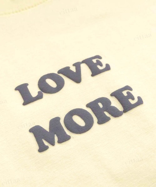 Dalfwin（ダールフィン）の「韓国ファッション LOVEMORE発泡ロゴ半袖Tシャツ（Tシャツ/カットソー・レディース・イエロー/ブラック/アイボリー・FREE）」の21枚目の写真