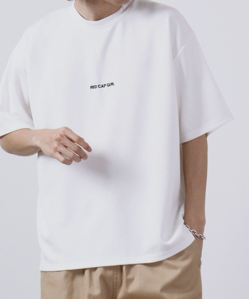 Red Cap Girl(レッドキャプガール)の「Red Cap Girl 冷感とろみポンチ バックイラスト ビッグシルエットスリット半袖Tシャツ(Tシャツ/カットソー・メンズ・ブラック系その他/グレイッシュベージュ/ホワイト/ホワイト系その他/ブルー系その他/ブラック/ブルー/ベージュ系その他・L/M)」の14枚目の写真