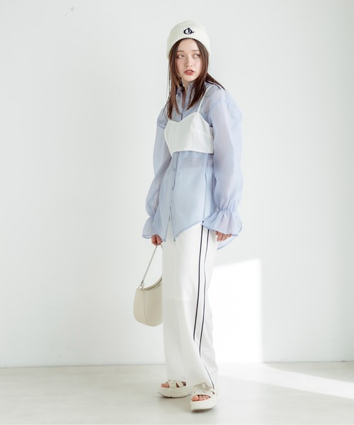 OLIVE des OLIVE(オリーブデオリーブ)の「サイドラインゆるワイドパンツ 1031020130(その他パンツ・レディース・ピンク/チャコールグレー/オフホワイト/ブラック・FREE)」の7枚目の写真