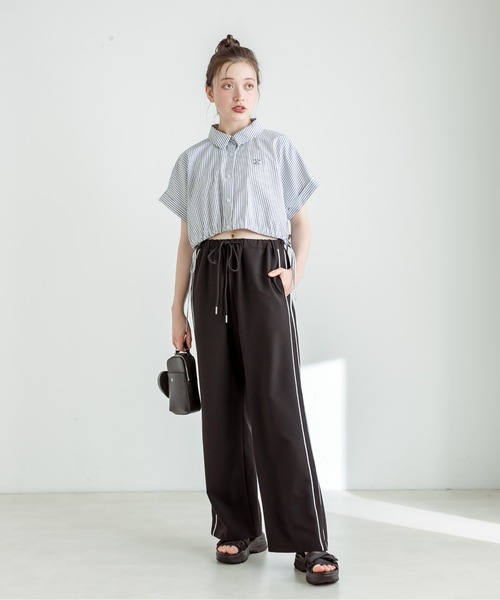 OLIVE des OLIVE(オリーブデオリーブ)の「サイドラインゆるワイドパンツ 1031020130(その他パンツ・レディース・ピンク/チャコールグレー/オフホワイト/ブラック・FREE)」の14枚目の写真