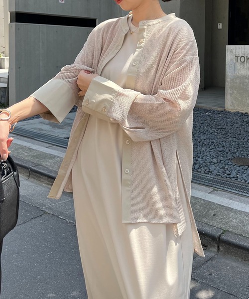 CAPRICIEUX LE'MAGE(カプリシューレマージュ)の「メッシュシャツ(シャツ/ブラウス・レディース・ホワイト/ブラック/ベージュ・FREE)」の3枚目の写真