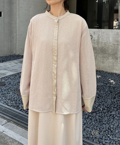 CAPRICIEUX LE'MAGE(カプリシューレマージュ)の「メッシュシャツ(シャツ/ブラウス・レディース・ホワイト/ブラック/ベージュ・FREE)」の14枚目の写真