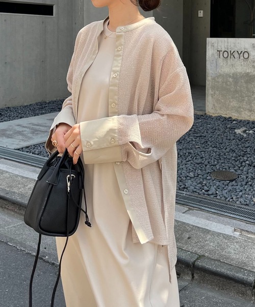 CAPRICIEUX LE'MAGE(カプリシューレマージュ)の「メッシュシャツ(シャツ/ブラウス・レディース・ホワイト/ブラック/ベージュ・FREE)」の7枚目の写真