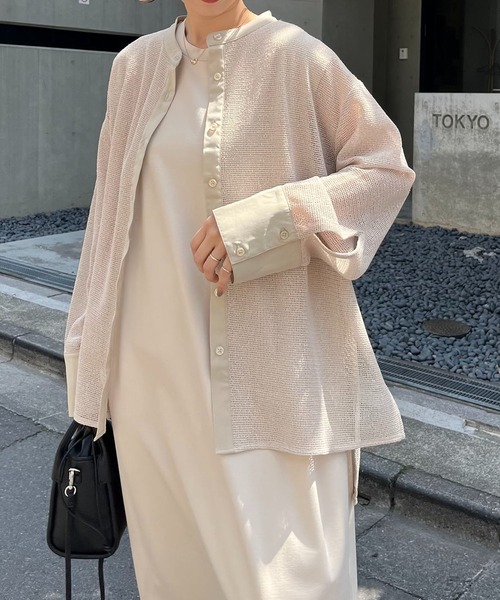 CAPRICIEUX LE'MAGE(カプリシューレマージュ)の「メッシュシャツ(シャツ/ブラウス・レディース・ホワイト/ブラック/ベージュ・FREE)」の13枚目の写真